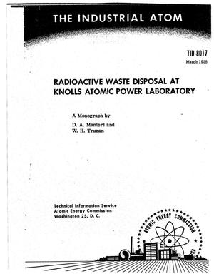 Radioactive Waste Disposal at Knolls Atomic Power Laboratory