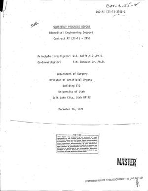 Biomedical engineering support. Quarterly progress report, September 15, 1971--December 15, 1971
