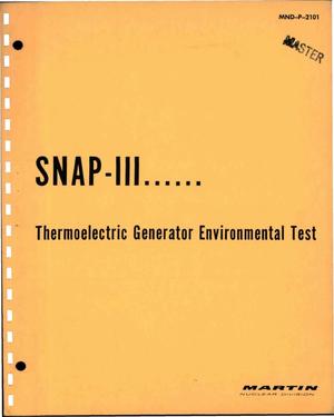 SNAP-III--Thermoelectric Generator Environmental Test