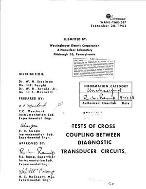 Primary view of object titled 'Tests of cross coupling between diagnostic transducer circuits'.