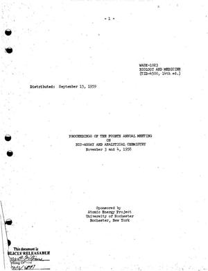 Proceedings of the Second Annual Meeting on Bio-Assay and Analytical Chemistry, November 3 and 4, 1958