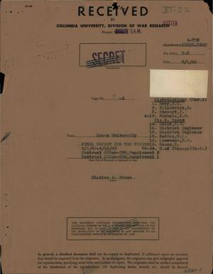 Summarizing Report of Investigations Relating to Uranium Covering the Period September 1, 1942 to April 15, 1943