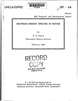 Neutron Energy Spectra in Water