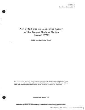 Aerial radiological measuring survey of the Cooper Nuclear Station, August 1972