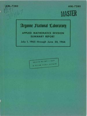 Applied Mathematics Division Summary Report, July 1, 1965-June 30, 1966.
