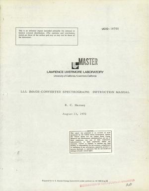 LLL image-converted spectrograph: instruction manual