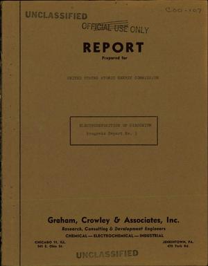 Electrodeposition of Zirconium. Progress Report No. 3 Covering Period May 1, 1952 to July 31, 1952