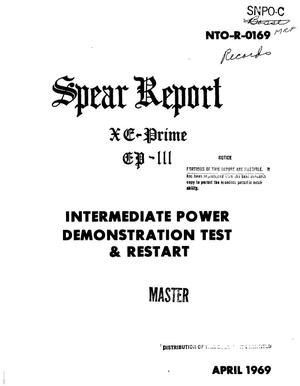 XE-prime EP-111 intermediate power demonstration test and restart. SPEAR report