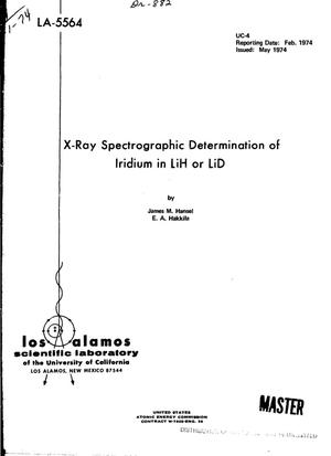 X-ray spectrographic determination of iridium in LiH or LiD