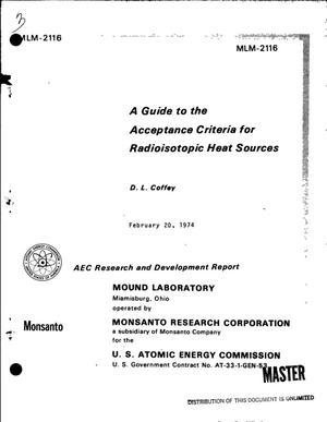 Guide to the acceptance criteria for radioisotopic heat sources