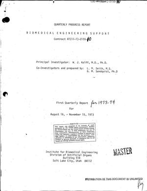 Biomedical Engineering Support Quarterly Report: August-November 1973