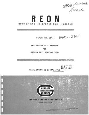 Preliminary test reports for ground test reactor (GTR)