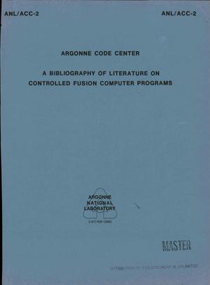 Bibliography of literature on controlled fusion computer programs
