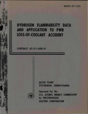 Hydrogen Flammability Data and Application to PWR Loss-of-coolant Accident