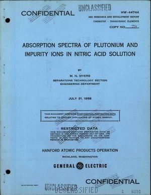 Absorption Spectra of Plutonium and Impurity Ions in Nitric Acid Solution