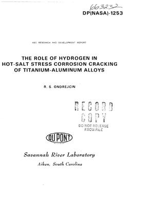 Role of hydrogen in hot-salt stress corrosion cracking of titanium-- aluminum alloys