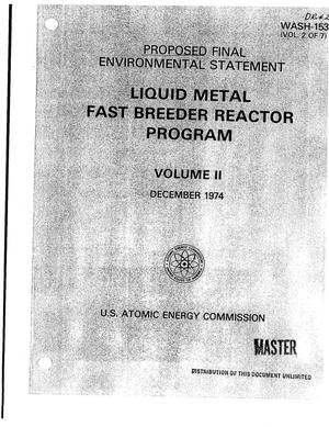 Liquid Metal Fast Breeder Reactor Program. Volume II. Environmental Statement