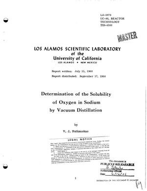 DETERMINATION OF THE SOLUBILITY OF OXYGEN IN SODIUM BY VACUUM DISTILLATION.
