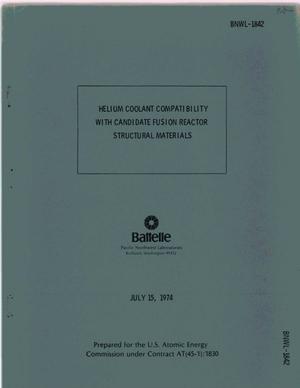 Helium coolant compatibility with candidate fusion reactor structural materials