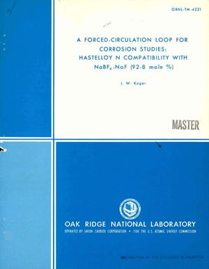 Forced-circulation loop for corrosion studies: Hastelloy N compatibility with NaBF$sub 4$--NaF (92-8 mole %)