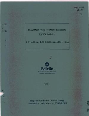 Transmissivity Iterative Program user's manual