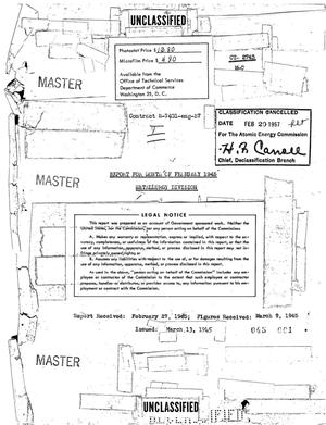 METALLURGY DIVISION REPORT FOR MONTH OFFEBRUARY 1945