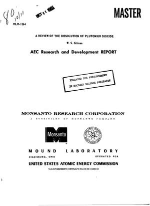 A Review of the Dissolution of Plutonium Dioxide