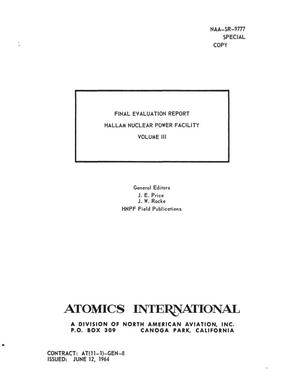 FINAL EVALUATION REPORT-HALLAM NUCLEAR POWER FACILITY. VOLUME III