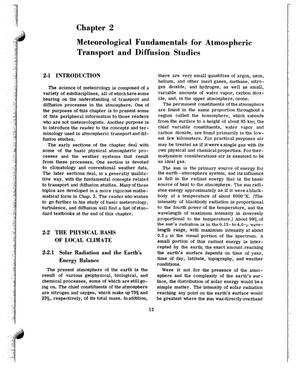 Meteorological Fundamentals for Atmospheric Transport and Diffusion Studies.