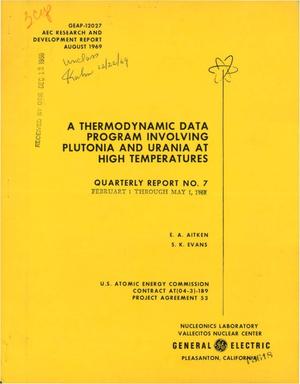 Thermodynamic Data Program Involving Plutonia and Urania at High Temperatures. Quarterly Report No. 7, February 1--May 1, 1969.