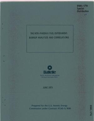 MTR-Phoenix fuel experiment: burnup analyses and correlations