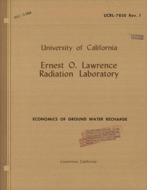 Economics of Ground Water Recharge