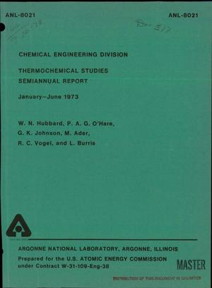 Chemical Engineering Division thermochemical studies semiannual report, January--June 1973