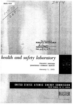 FALLOUT PROGRAM. Quarterly Summary Report, September 1, 1972--December 1, 1972.