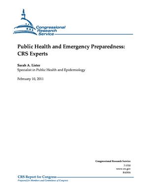 Public Health and Emergency Preparedness: CRS Experts