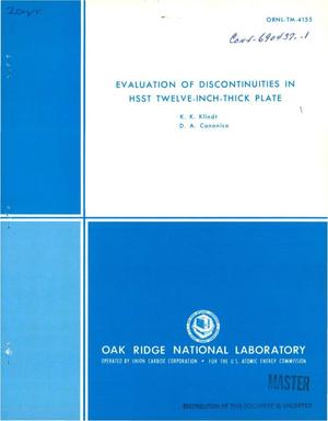 Evaluation of discontinuities in HSST twelve-inch-thick plate