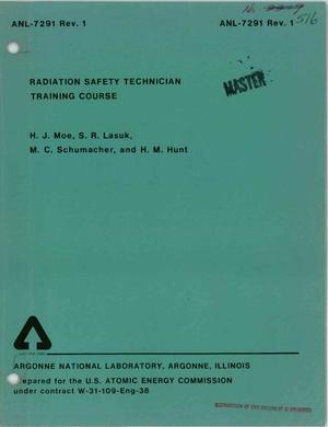 RADIATION SAFETY TECHNICIAN TRAINING COURSE.