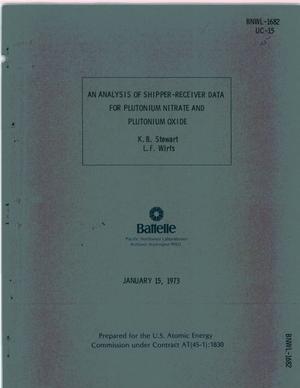 Analysis of shipper-receiver data for plutonium nitrate and plutonium oxide.