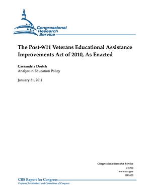 The Post-9/11 Veterans Educational Assistance Improvements Act of 2010, As Enacted