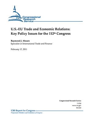 Primary view of object titled 'U.S.-EU Trade and Economic Relations: Key Policy Issues for the 112th Congress'.