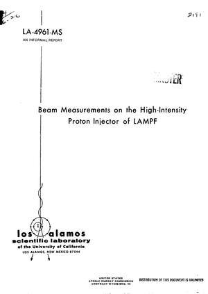 Beam Measurements on the High-Intensity Proton Injector of LAMPF.