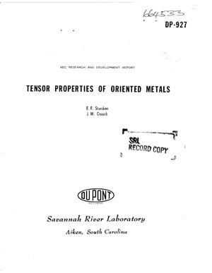 Tensor Properties of Oriented Metals