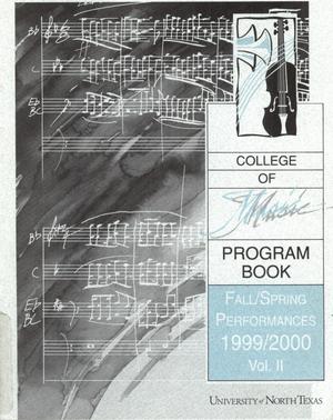 College of Music program book 1999-2000 Fall/Spring Performances Vol. 2