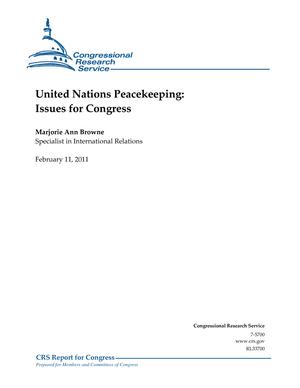 United Nations Peacekeeping: Issues for Congress