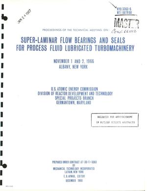 Bearing and Seal Requirements for Large Liquid-Metal Cooled Reactor Systems.