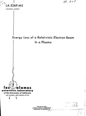 Energy loss of a relativistic electron beam in a plasma