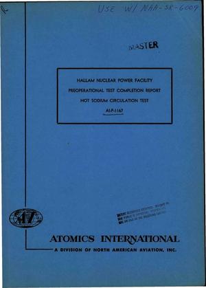Hallam Nuclear Power Facility Preoperational Test Completion Report, Hot Sodium Circulation Test