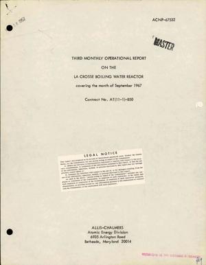 La Crosse Boiling Water Reactor. Third Monthly Operational Report, September 1967.