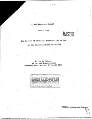Effect of Chemical Modification of NAa on Its Macromolecular Structure. Final Progress Report, May 1, 1971--April 30, 1972.