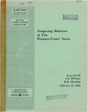 TEMPERING BEHAVIOR OF TWO PRESSURE-VESSEL STEELS